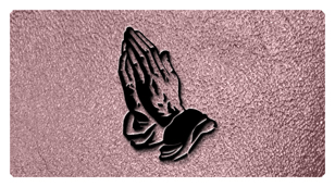 DSC700 516 BK SH OR Black Praying Hands Shimmer Orchid Background